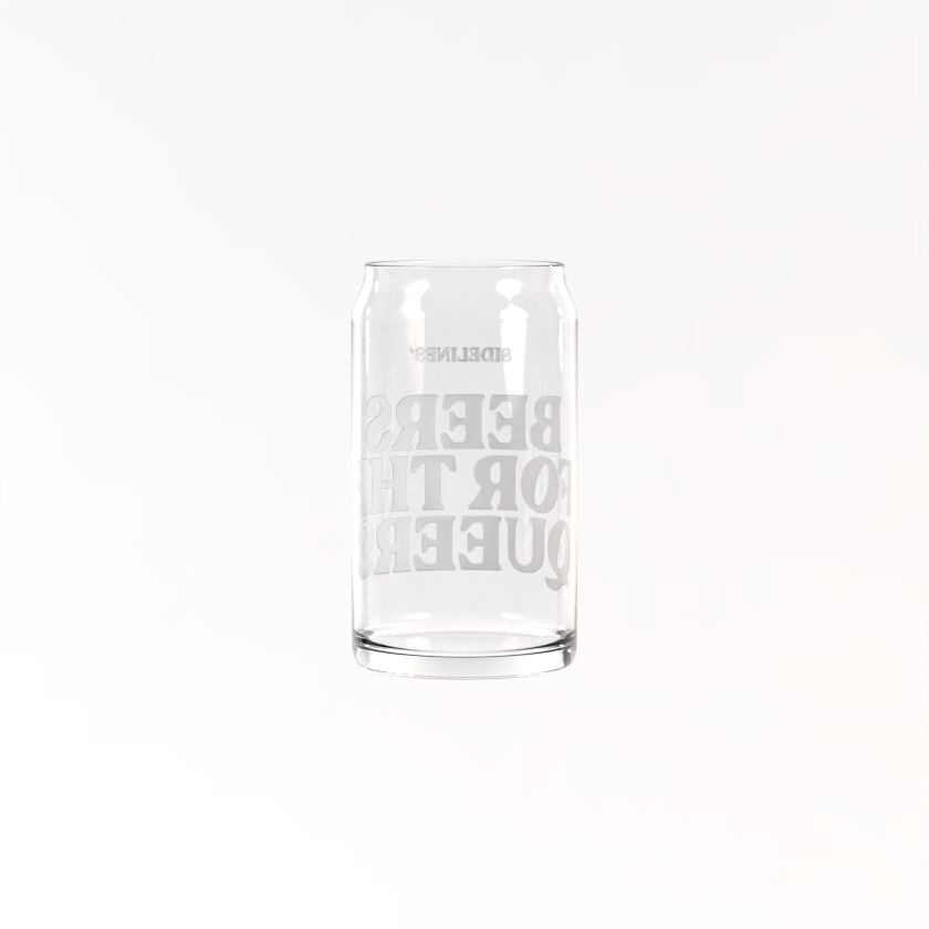 Beers for the Queers Can Shaped Glass