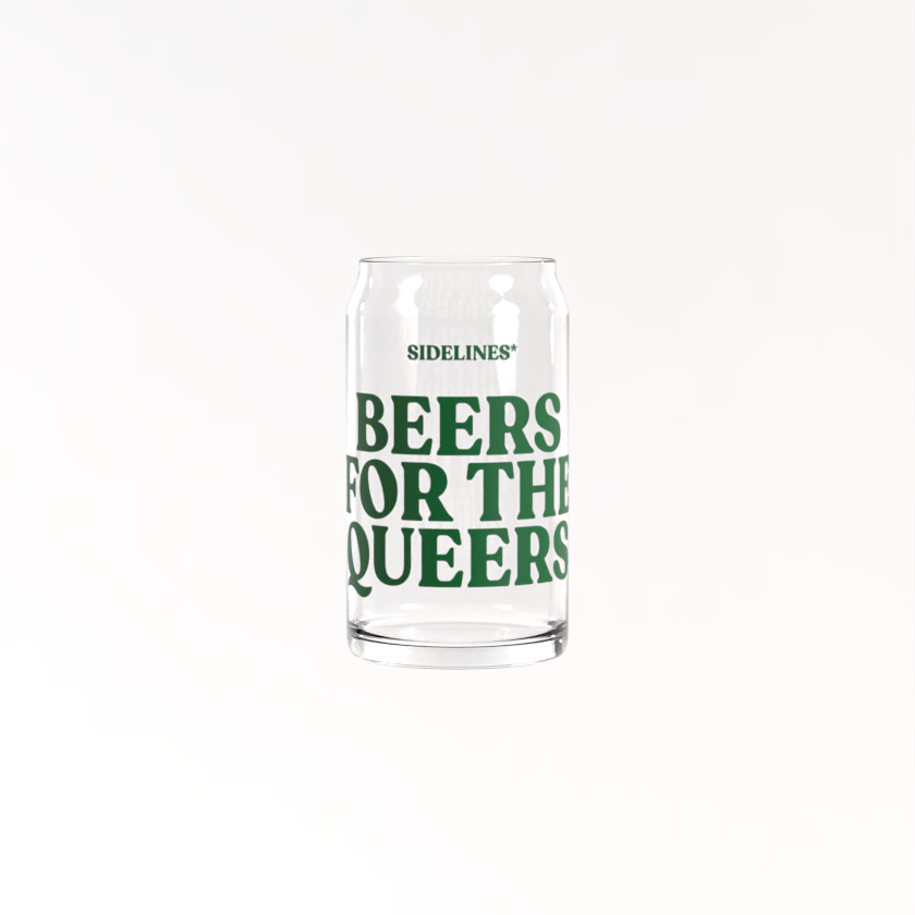 Beers for the Queers Can Shaped Glass